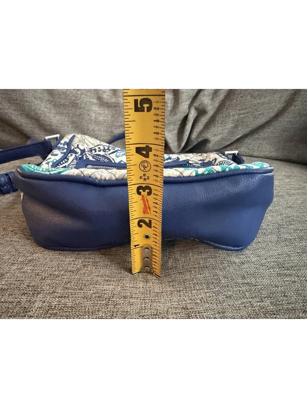 Vera Bradley Vivian In Santiago Blue Gray Crossbody Blue Strap
